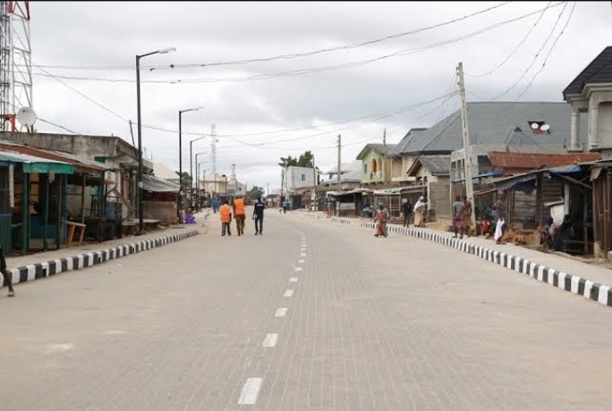 Empty street during election