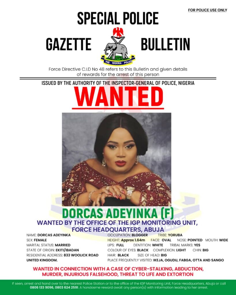 Nigerian UK-Based Blogger, Adeyinka Wanted by Nigerian Police for Cyberstalking, Murder, Other Offenses