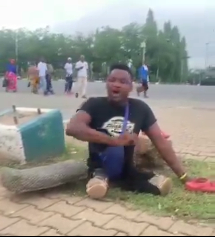 PWD Refuses to Leave Eagle Square Abuja as Police Fire Several Rounds of Teargas