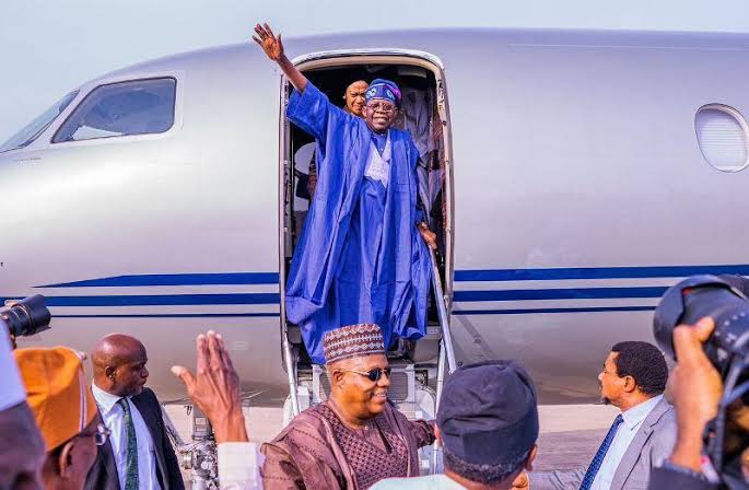 Tinubu Flees Back to France After Swearing In New Chief Justice