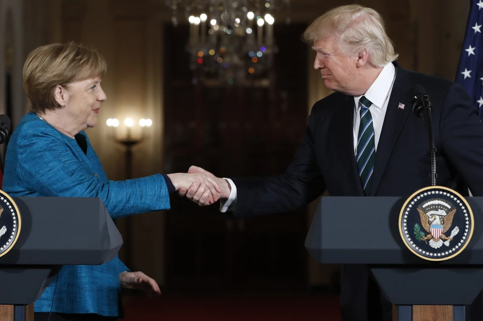 Angela Merkel and Trump 