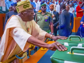 Tinubu presenting the 2025 budget to the National Assembly
