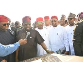 Tinubu at commisioning of a section of the Lagos-Calabar Coastal Highway