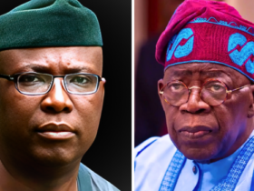 Photo combination of Babafemi Ojudu and Bola Tinubu. Credit: CTV