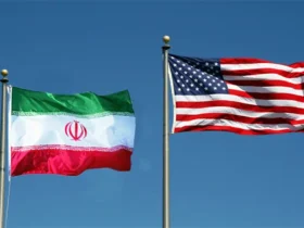 Iran and US Flag