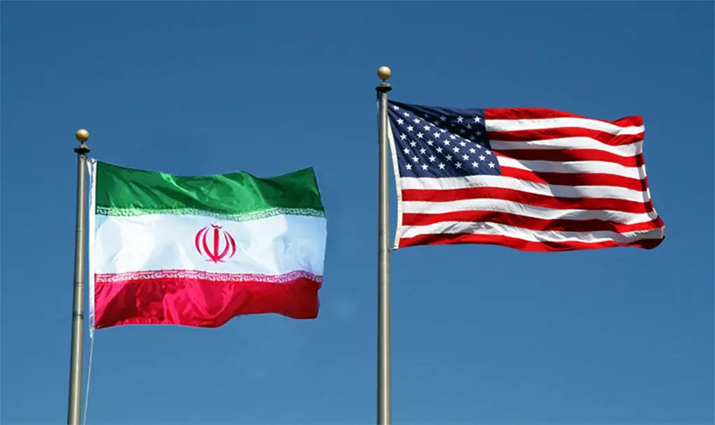 Iran and US Flag