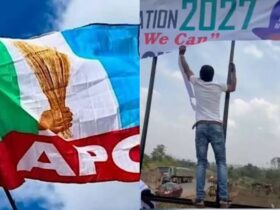 2027: Every Opposition Leader in Nigeria Needs Armed Wings to Stop This Nonsense — Netizen Laments as APC Political Thugs Destroy ADC Campaign Banner in Edo